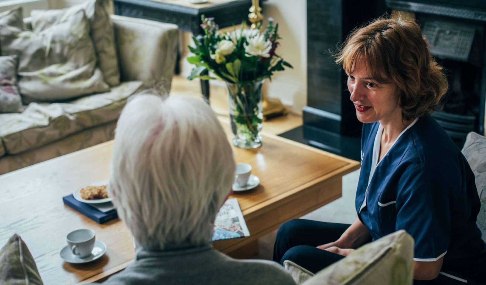 Career change at 50, carer talking to client