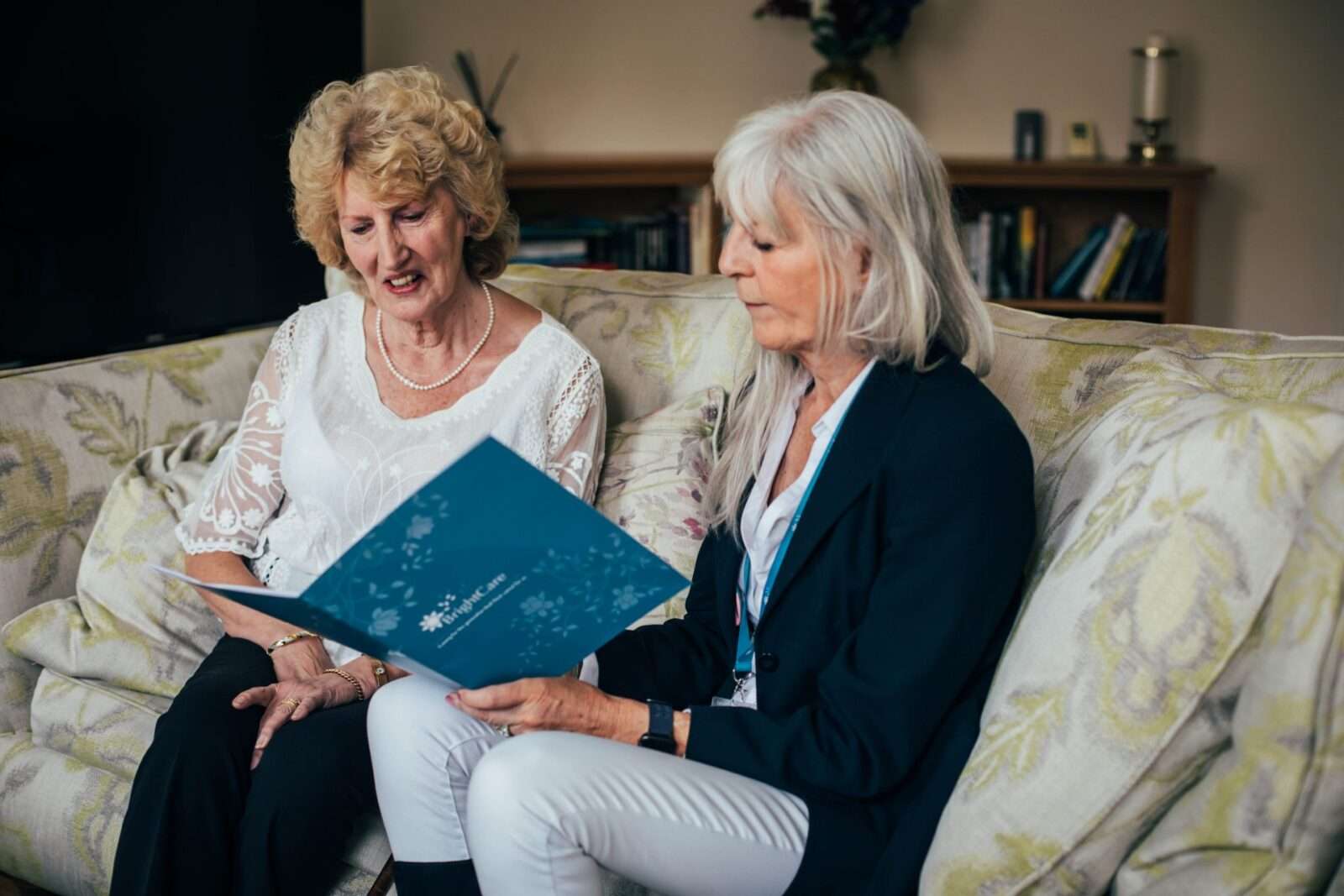 Bright Care Manager explaining the care package to the client