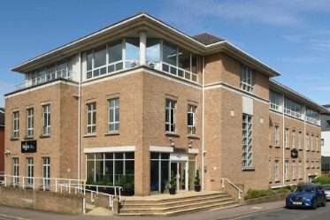 The exterior of the Regus building that houses Bright Care Redhill & Reigate